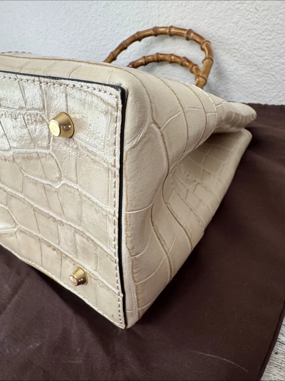 Pratesi Sarteano Croc Embossed Leather Bag
